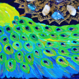 Peacock Shine Your Light Crystal Grid Fine Art Print