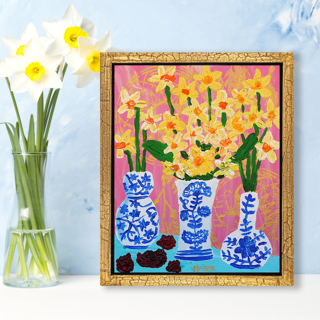 March Daffodil & Blood Stone Canvas Print