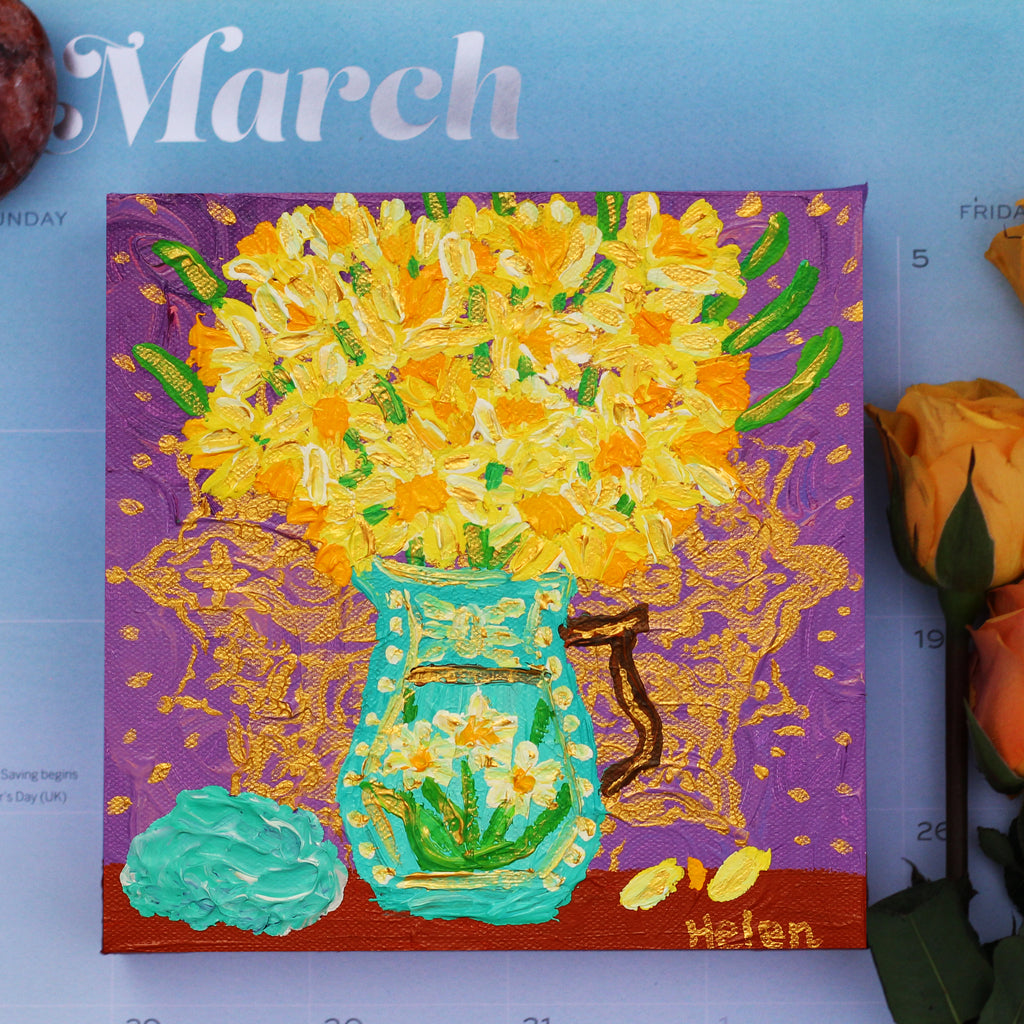 March Daffodil & Aquamarine