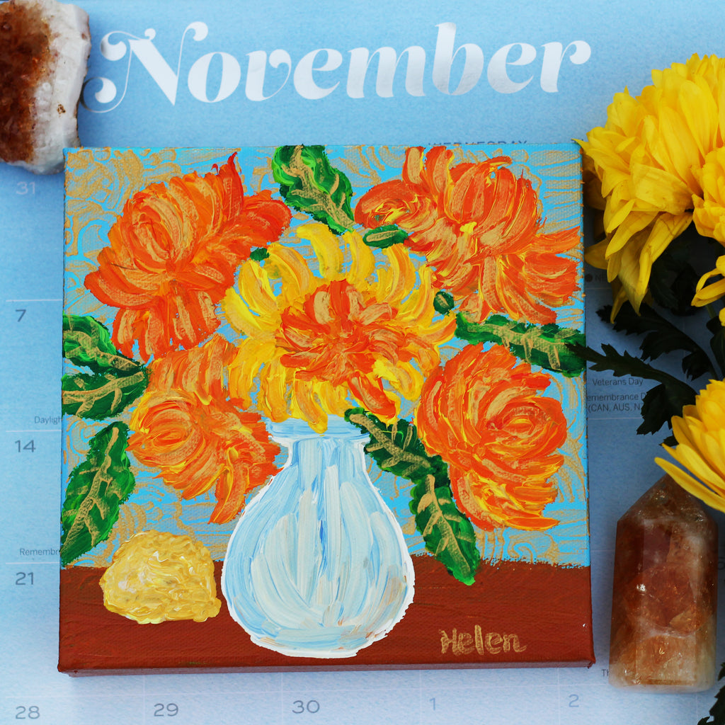 November Chrysanthemum & Citrine