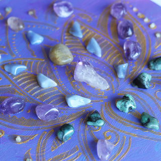 Lotus Calm Crystal Grid Painting