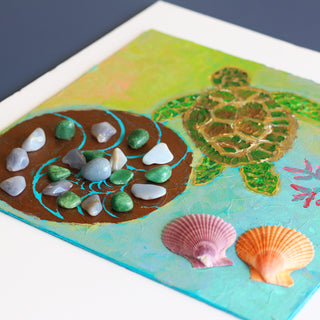Sea Turtle Go With the Flow Crystal Grid Painting