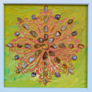 Sunburst Joy Crystal Grid Painting